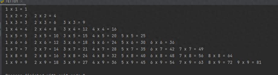 Python-九九乘法表 python九九乘法表编程倒序