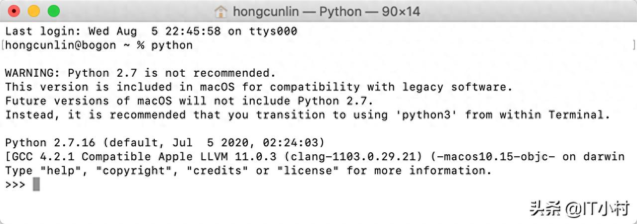 最新Mac自带Python2、Python3 mac系统自带python