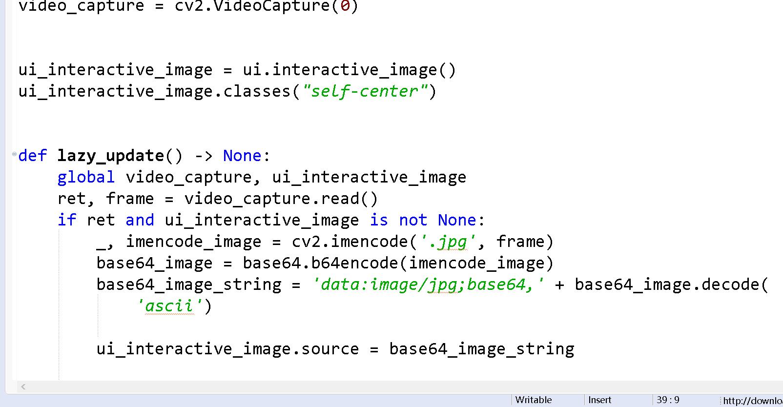 Python使用NiceGUI实现电脑摄像头画布监控